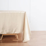 90" | Beige Satin Overlay | Seamless Square Table Overlays