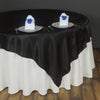 90" SATIN Square Overlay For Wedding Catering Party Table Decorations - BLACK