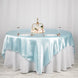 90" x 90" Light Blue Seamless Satin Square Tablecloth Overlay