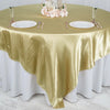 90"| Champagne Square Seamless Satin Tablecloth Overlay