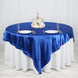 90" x 90" Royal Blue Seamless Satin Square Tablecloth Overlay