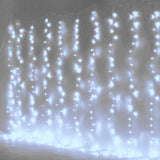 10ft Cool White 300 LED Icicle Curtain Fairy String Lights with 8 Modes#whtbkgd