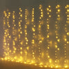 10ft Warm White 300 LED Icicle Curtain Fairy String Lights with 8 Modes#whtbkgd