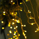 5ftx8ft Warm White 192 LED Icicle Curtain Fairy String Lights with 8 Modes#whtbkgd