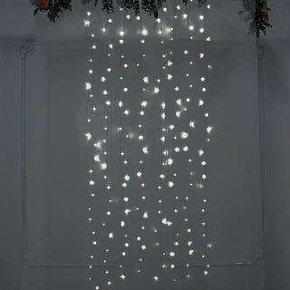 Create a Dazzling Ambiance with 5ftx8ft Cool White 192 LED Icicle Curtain Fairy String Lights