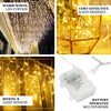 3ftx5ft Cool White 96 LED Icicle Curtain Fairy String Lights with 7 Modes