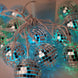 6ft Silver Disco Mirror Ball Battery Operated 15 LED String Light Garland, Multicolor