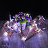8ft White 200 LED Battery Operated Fairy String Waterfall Lights, 10 Waterproof Copper Strands