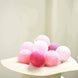 13FT Cotton Ball String Lights Battery Operated With 20 Warm White LED - Blush | Fuchsia | Pink
