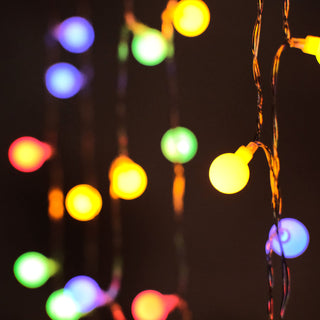 Vibrant and Colorful: 16ft Colorful Frosted 50 LED Bulb Battery Operated Fairy String Lights