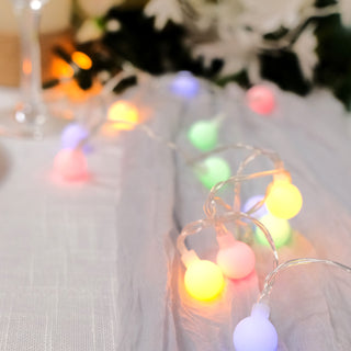 Vibrant and Colorful: 16ft Colorful Frosted 50 LED Bulb Battery Operated Fairy String Lights