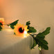8ft Warm White 20 LED Artificial Sunflower Garland Vine Lights, Battery Operated String Lights