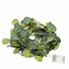 32ft 100 LED Green Silk Eucalyptus Leaf Garland Vine String Lights, Battery Operated#whtbkgd