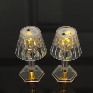 6 Pack | 4.5" Warm White Crystal Mini Acrylic LED Accent Lamp Lights