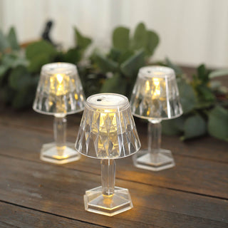 Warm White Crystal Mini Acrylic LED Accent Lamp Lights