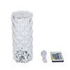 Rose Crystal Diamond Acrylic LED Decorative Table Lamp, Touch + Remote Operated Pillar Light