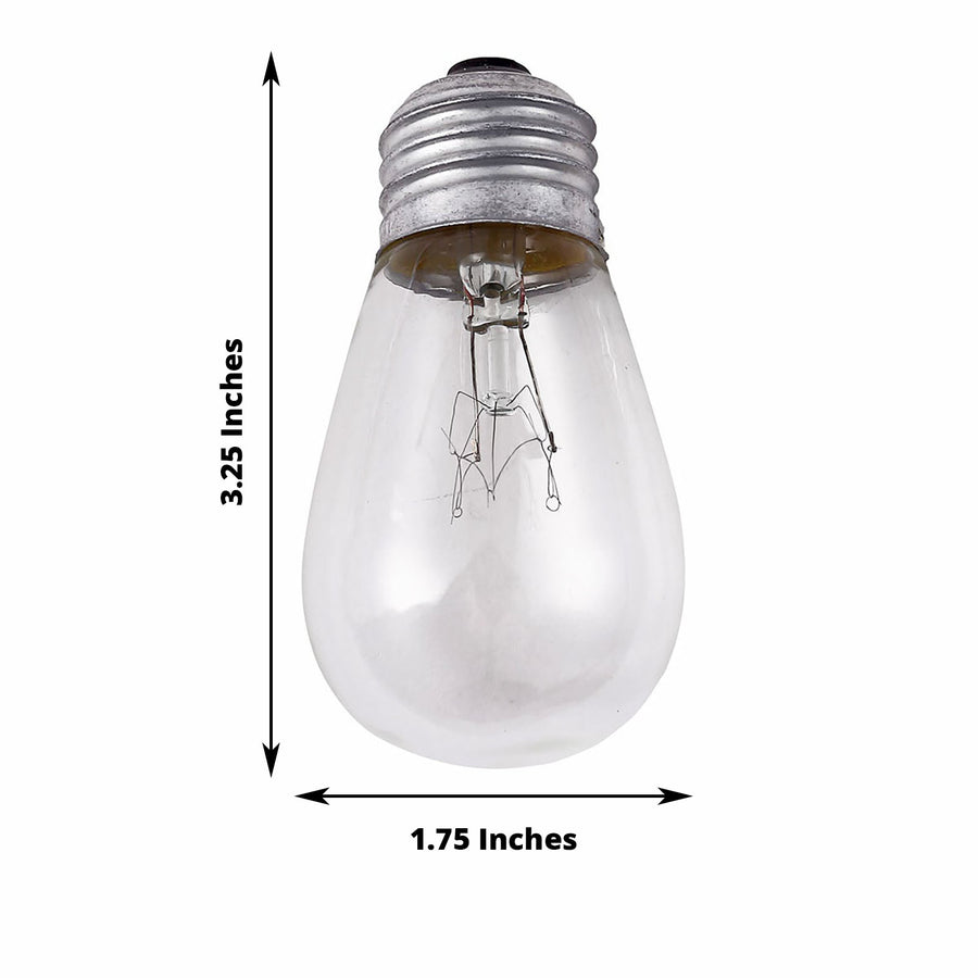 24 Pack | 11W Incandescent Warm White S14 Outdoor String Light Bulbs + 1 Extra Replacement Bulb FREE