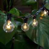 25FT Waterproof Connectable Hanging Outdoor/Indoor Patio String Lights With 28 White G40 Light Bulbs