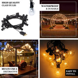 25FT Waterproof Connectable Hanging Outdoor/Indoor Patio String Lights With 28 White G40 Light Bulbs