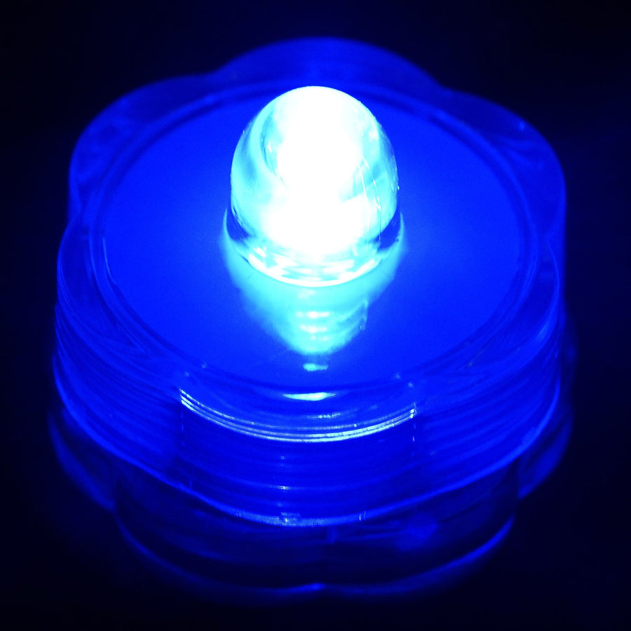 12 Pack | Blue LED Lights Waterproof Battery Operated Submersible