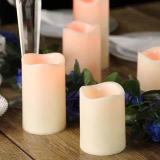 Ivory Flameless LED Pillar Candles for a Romantic Ambiance