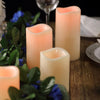 Set of 5 | Ivory Flickering Flameless LED Candles | Color Changing Battery Operated Pillar Candles With Remote - 4"|5"|6"