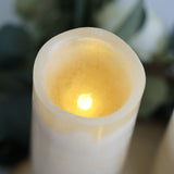 Set of 3 - Ivory Flameless LED Candles, Battery Operated Tea Light - 4inch |6inch |8inch