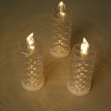 3 Pack | 6inch Warm White LED Acrylic Rose Halo Flameless Candle Lamps