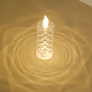 Enhance Your Decor with Long-Lasting Warm White LED Acrylic Rose Halo Flameless Candle Lamps