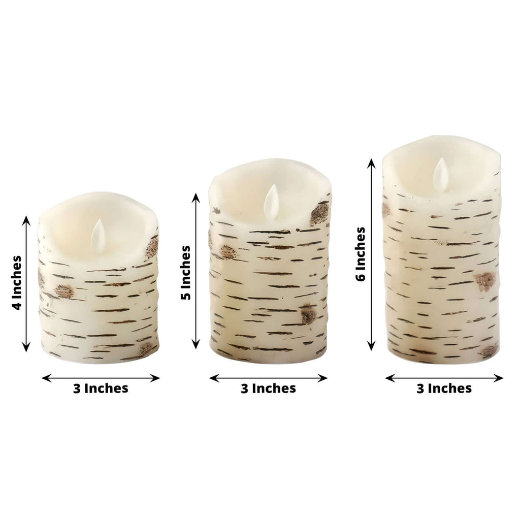 Set Of 3 Warm White Battery Operated Candles
