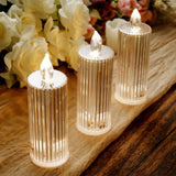 3 Pack | 6inch Warm White Clear LED Acrylic Diamond Flameless Candle Lamps