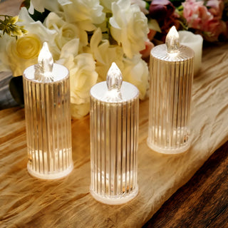 Warm White Clear LED Acrylic Diamond Flameless Candle Lamps