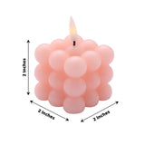 2 Pack | 2inch Blush Rose Gold Flameless Flickering LED Bubble Candles
