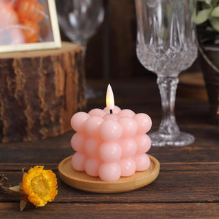 Blush Flameless Flickering LED Bubble Candles: Add Elegance to Your Space