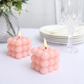 Create a Magical Atmosphere with Blush Flameless Flickering LED Bubble Candles