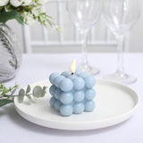 2 Pack | 2inch Dusty Blue Flameless Flickering LED Bubble Candles