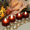 12 Pack | Glitter Flameless Candles LED | Tea Light Candles - Red | Tablecloths Factory