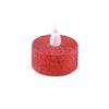 12 Pack | Glitter Flameless Candles LED | Tea Light Candles - Red | Tablecloths Factory