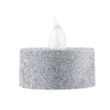 Silver Glitter Flameless LED Candles | Battery Operated Tea Light Candles#whtbkgd