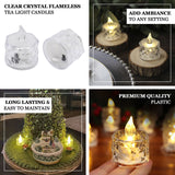 12 Pack | 2inch Warm White Diamond Style Flameless LED Tealight Candles
