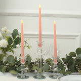 3 Pack | 11inch Blush Unscented Flickering Flameless LED Taper Candles