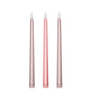 3 Pack | 11inch Gradient Rose Gold Unscented Flickering Flameless LED Taper Candles#whtbkgd