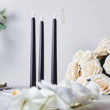 Set of 3 | 11 inch Black Flickering Flameless Battery Operated LED Taper Candles