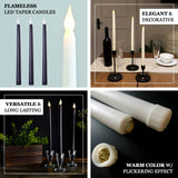 Set of 3 | 11" Black Flickering Flameless Battery Operated LED Taper Candles