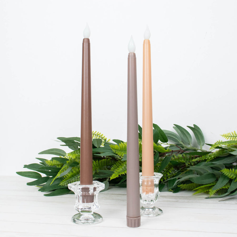 3 Pack | 11inch Mixed Natural Warm Flickering Flameless LED Taper Candles