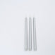 3 Pack | 11inch Silver Unscented Flickering Flameless LED Taper Candles