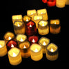 12 Pack | Glitter Flameless Candles LED | Votive Candles - Red | Tablecloths Factory