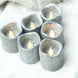12 Pack | Silver Glitter Flameless Candles LED | Battery Operated Votive Candles