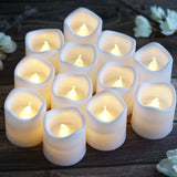 12 Pack | White Flameless Candles LED | Battery Operated Votive Candles