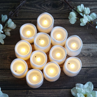 Classic White Flameless LED Votive Candles - Set of 12